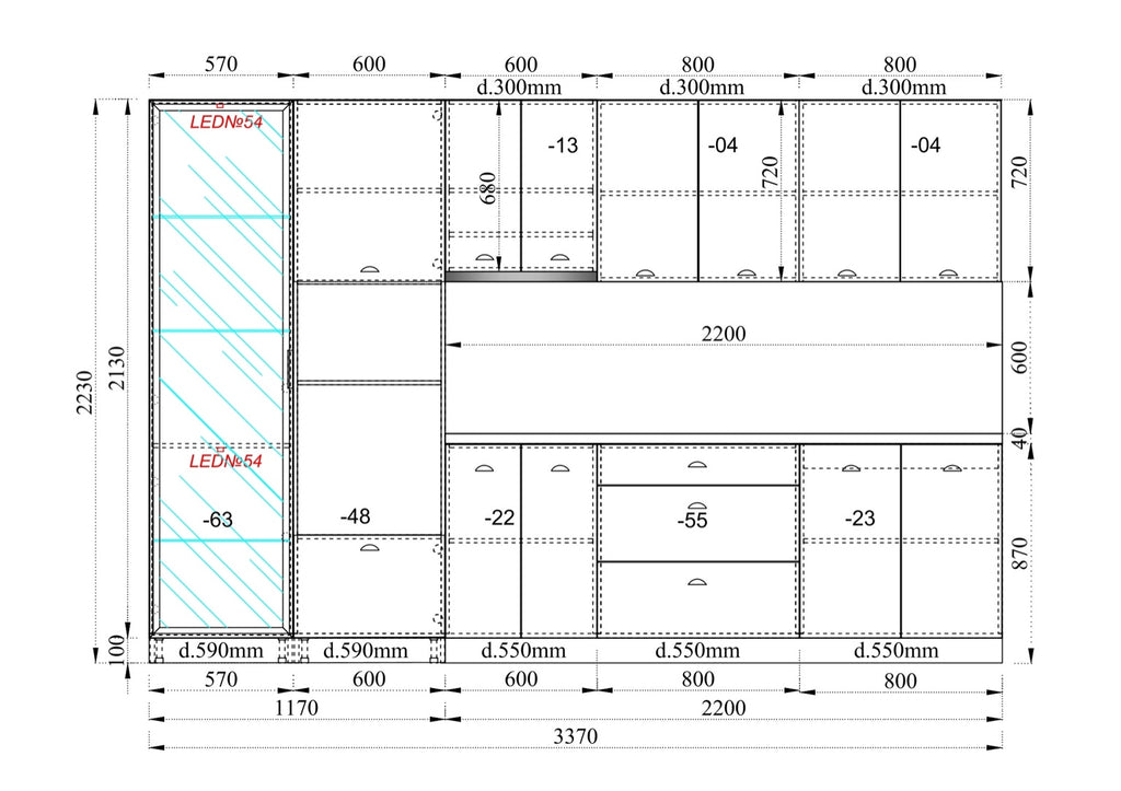Кухня АВРОРА БЛЮ