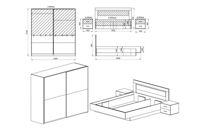 Спален комплект COBALT VISION