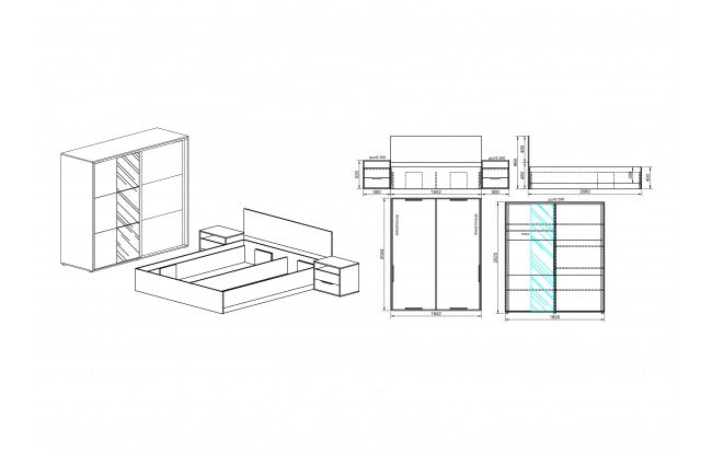 Спален комплект ARVEN WHITE GLOSS
